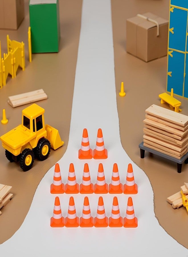 Zhuluck 14Pcs Miniature Traffic Cones for Dollhouse, Plastic Road Sign Educational Construction Model - Image 5